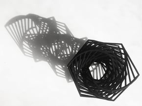 Hexagon Spiral in Black Natural Versatile Plastic