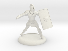 Secutor Gladiator with customisable shield in White Natural Versatile Plastic