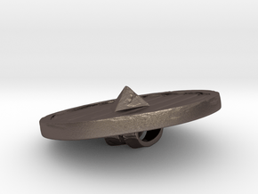 Woodenshield from Stonetowers in Polished Bronzed Silver Steel: Large
