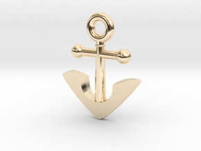 Anchor Pendant in 14k Gold Plated Brass