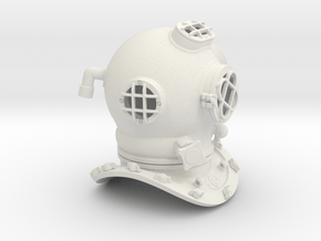 Diving Helmet in White Natural Versatile Plastic