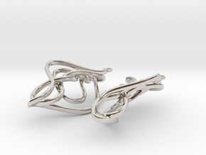 Twisted Drop Earrings  in Rhodium Plated Brass