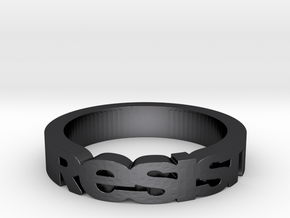 Unisex Steel Resist Ring  in Polished and Bronzed Black Steel: 12 / 66.5