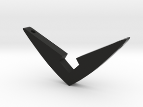 V Pendant Medium (1.5 inch) in Black Natural Versatile Plastic: Medium