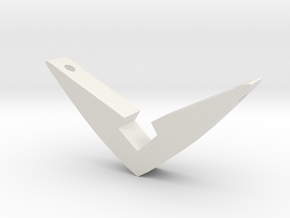 V Pendant Small (1.05 inch) in White Natural Versatile Plastic: Small