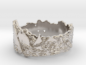 Cloud Ships #1 Ring Size 8 in Rhodium Plated Brass: 8 / 56.75