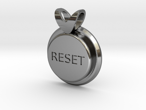Press Reset necklace pendant in Polished Silver