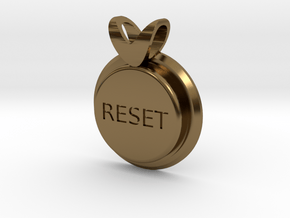 Press Reset necklace pendant in Polished Bronze