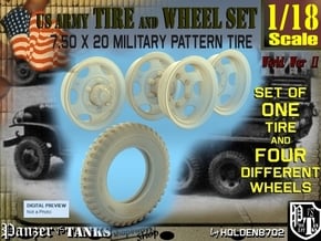 1-18 GMC Tire+Rims 750x20 in Tan Fine Detail Plastic