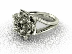 Flower ring NO STONES SUPPLIED in 14k White Gold