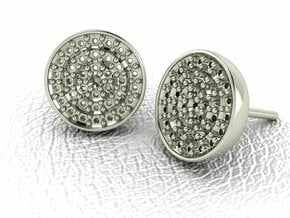 Pave Stud Earrings NO STONES SUPPLIED in 14k White Gold