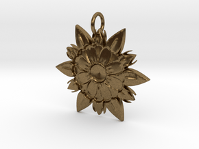 Elegant Chic Flower Pendant Charm in Natural Bronze