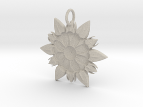 Elegant Chic Flower Pendant Charm in Natural Sandstone