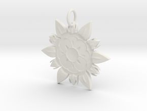 Elegant Chic Flower Pendant Charm in White Natural Versatile Plastic