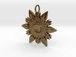 Elegant Chic Flower Pendant Charm in Natural Bronze