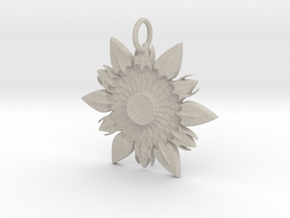 Elegant Chic Flower Pendant Charm in Natural Sandstone