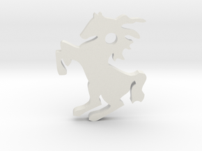 Horse Pendant in White Natural Versatile Plastic