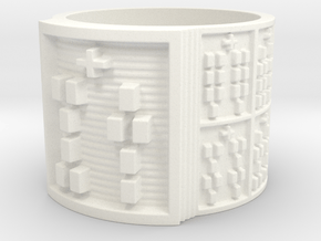 OTURAPOMPEYO Ring Size 13.5 in White Processed Versatile Plastic