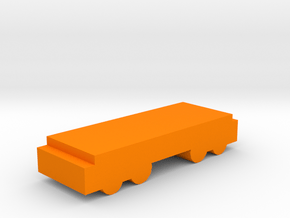 Game Piece, Freight Train Flat Car in Orange Processed Versatile Plastic