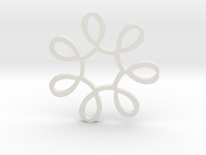 Looped Circle Pendant in White Natural Versatile Plastic