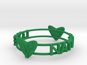 Love Nature Vegan Bracelet in Green Processed Versatile Plastic: Medium