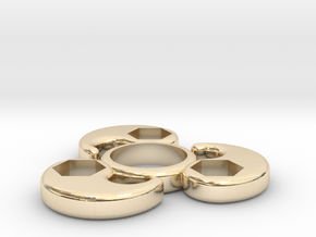Single Bearing Hand Spinner in 14k Gold Plated Brass