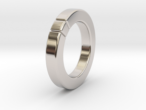 Caleb - Cubeamond Ring in Rhodium Plated Brass: 6 / 51.5