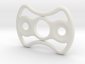  Double skeletonized fidget spinner in White Natural Versatile Plastic