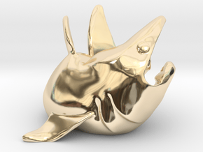 Great White Shark Cord Holder in 14k Gold Plated Brass