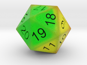 HP Bar heat signature 20 sided countdown dice  in Full Color Sandstone
