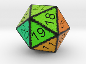 20 Sided Count Down Dice in Full Color Sandstone