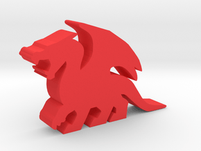 Game Piece, Dragon, Roaring in Red Processed Versatile Plastic