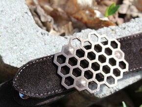 Honey comb belt buckle in Polished Bronze Steel
