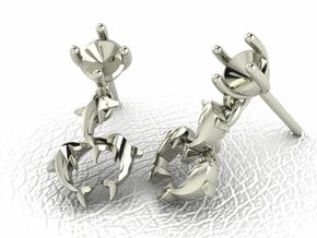 Dolphin drop Earrings NO STONES SUPPLIED in 14k White Gold