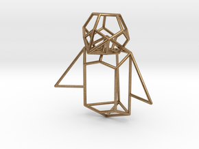 Wireframe Penguin in Natural Brass (Interlocking Parts)