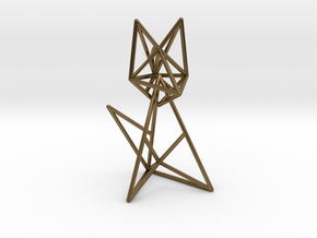 Wireframe fox in Polished Bronze (Interlocking Parts)