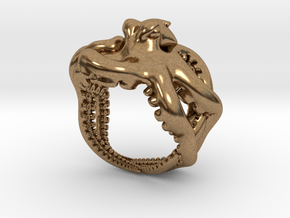 Octopus Ring2 18mm in Natural Brass