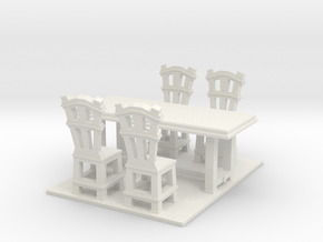 Dinner table and chairs 1.12 in White Natural Versatile Plastic