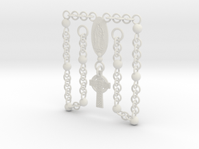 Maria & Cross Pendant Necklace in White Natural Versatile Plastic