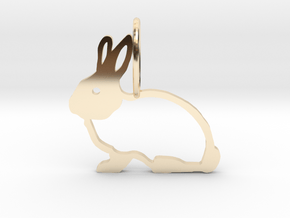 Cute Rabbit in 14k Gold Plated Brass