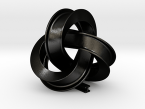 Girder Trefoil Knot in Matte Black Steel: Small