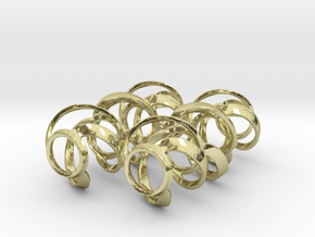 Swirl 3 - Pair of earrings in cast metal in 18k Gold