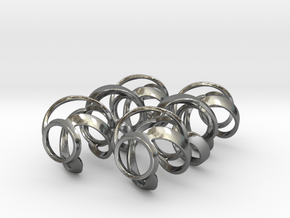 Swirl 3 - Pair of earrings in cast metal in Polished Silver