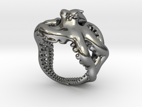 Octopus Ring2 15mm in Polished Silver
