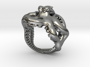 Octopus Ring2 20mm in Polished Silver