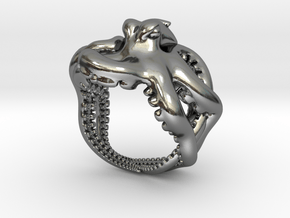 Octopus Ring2 21mm in Polished Silver