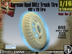 1-16 Opel Blitz Tire 190x20 in White Natural Versatile Plastic