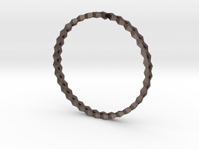 Spirală Bangle in Polished Bronzed Silver Steel: Small