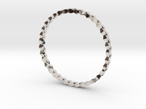 Spirală Bangle in Rhodium Plated Brass: Small