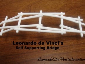 Leonardo da Vinci's Self Supporting Bridge in White Processed Versatile Plastic